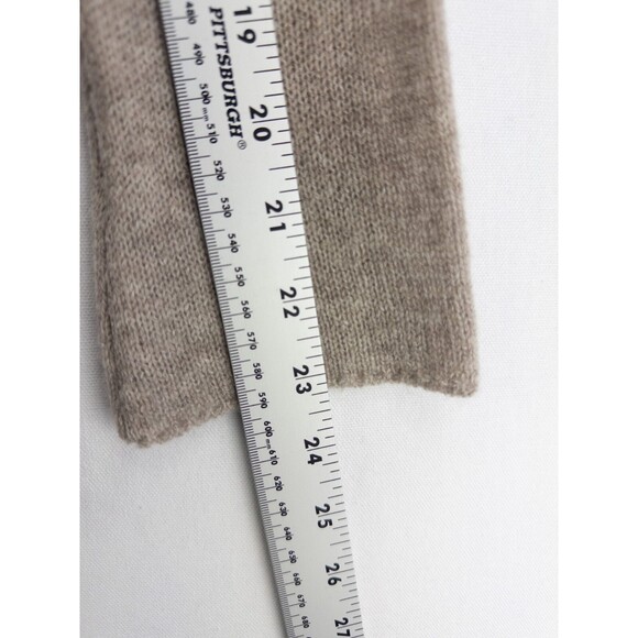 100% Cashmere Cardigan Womens PL Tan Open Front Knit Solid Minimalist - Picture 8 of 8